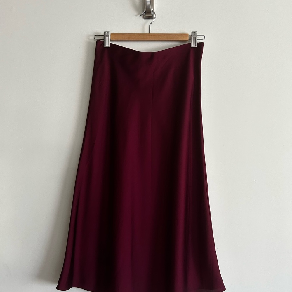 J. Crew Deep Burgundy Slip Skirt